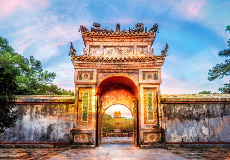 Historic Tu Duc Tomb in the city of Hue in Vietnam