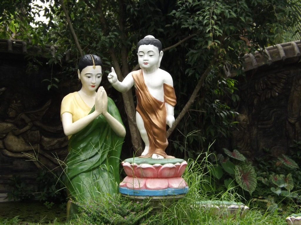 Buddha taking his first seven steps