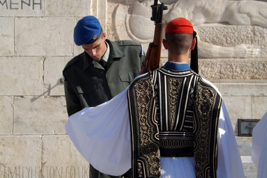 Guard at the Tomb of the Unknown Soldier in Athens