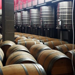 barrels at Clos D'Agon winery