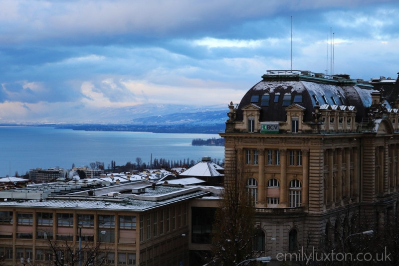 Snow clouds over Lausanne