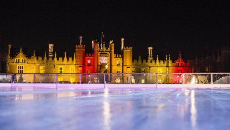 london christmas ice skating at Hampton Court Palace