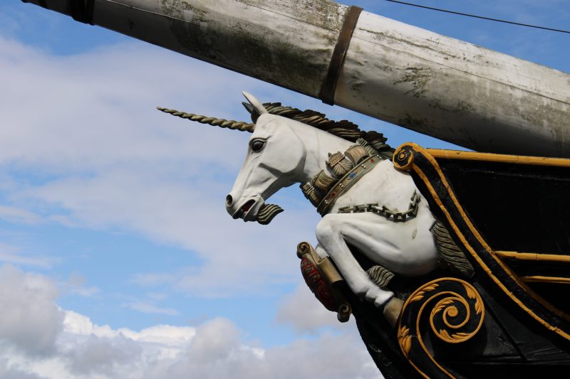 HMS Unicorn close up of unicorn figurehead