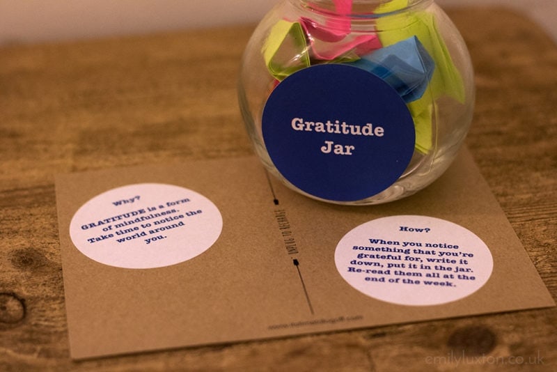 Gratitude jar to practice mindfulness