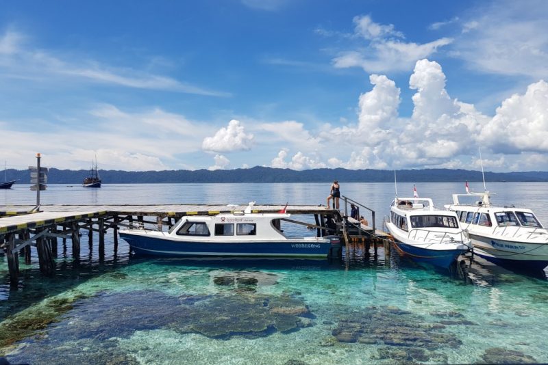 boats in crystal clear turquoise water