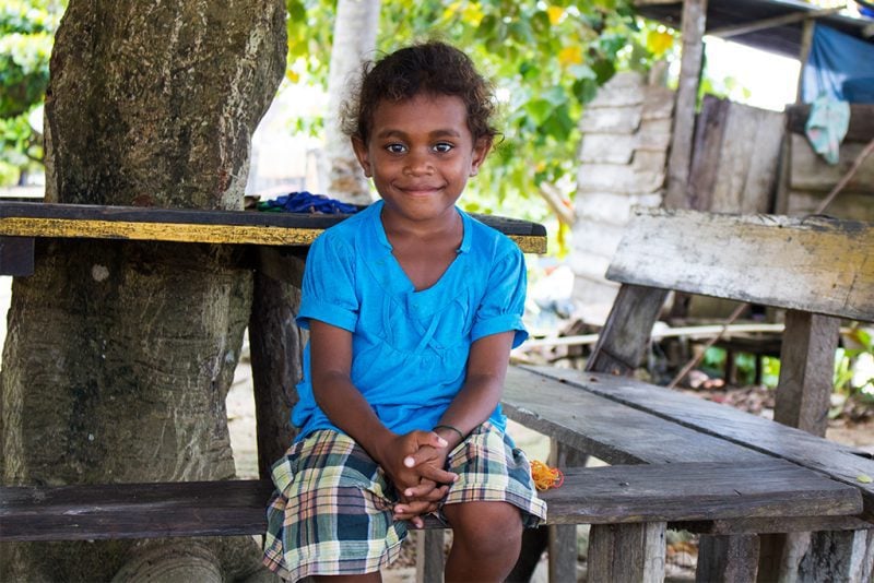 young girl in a village in Raja Ampat