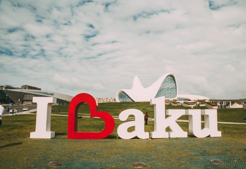 I love Baku sign Azerbaijan 