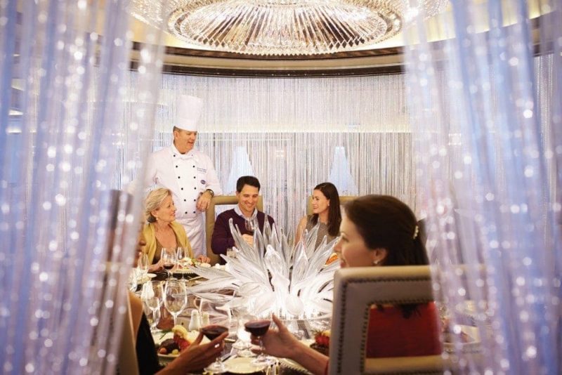 Chef's Table in the Regal Princess dining room