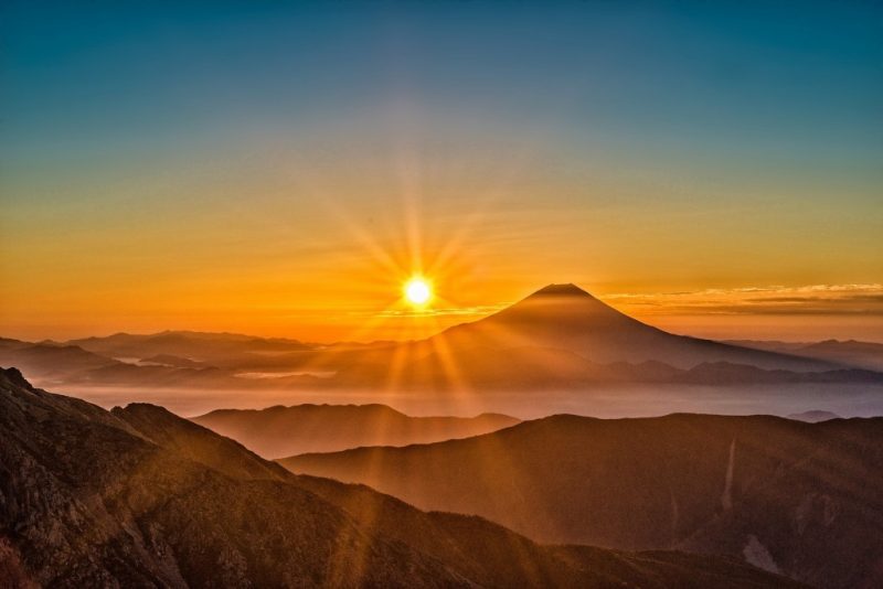 sunrise over mt fuji