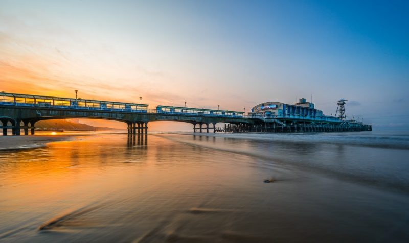 Bournemouth Beach and Pier Dorset at Sunset