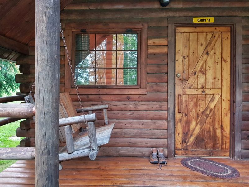 cabin at KOA campsite in PA on Trek America tour