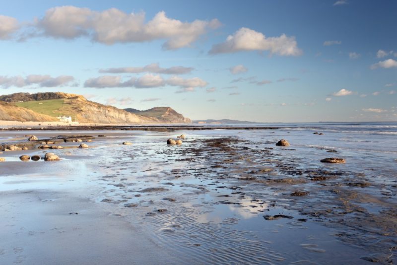 charmouth beach at low tide