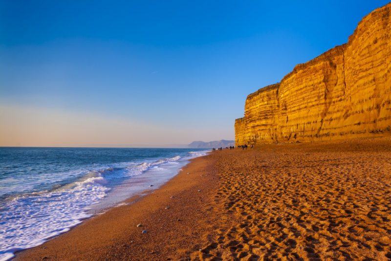 Cliffs and beach at West Bay in Bridport