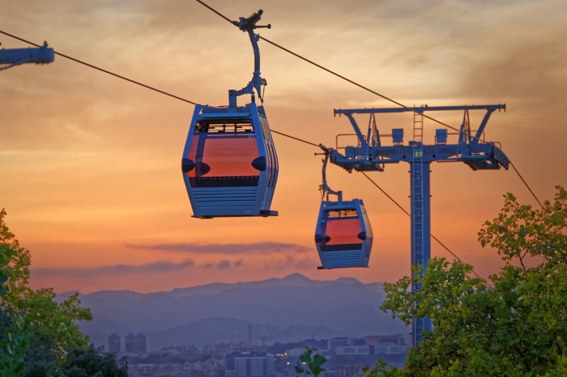 Cable Car Montjuïc Barcelona sunset