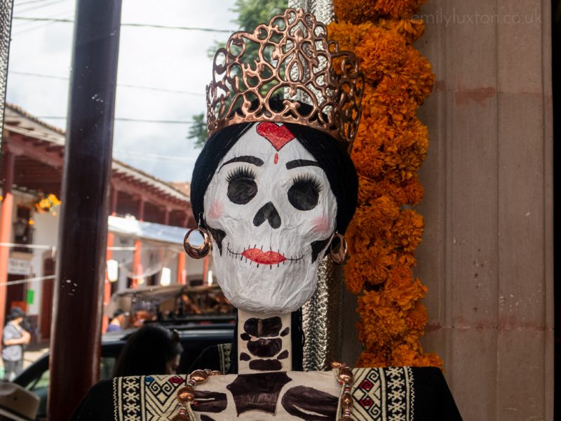 Catrina in Santa Clara del Cobre for Dia de Muertos Mexico