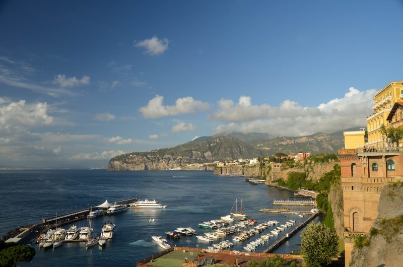 town of sorrento on the coast in italy