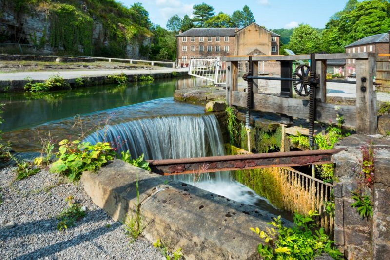 Water intake at mill in Cromford, England