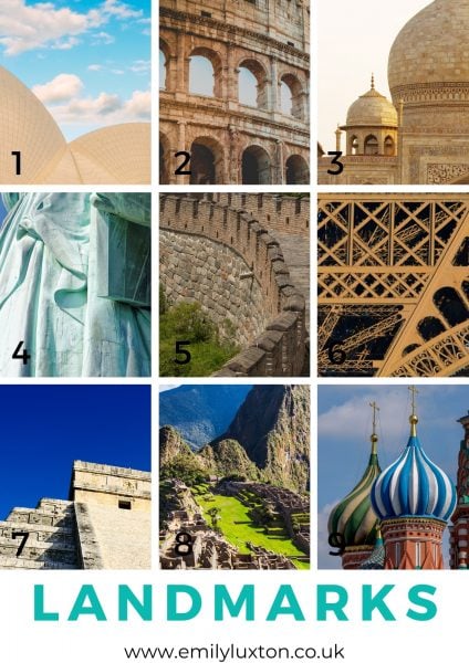 Abstract Travel Landmarks