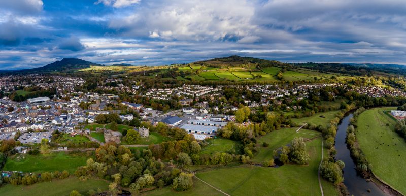 Abergavenny in Brecon Beacons National Park South Wales