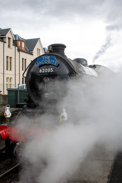 steam train in Fort William station Scotland