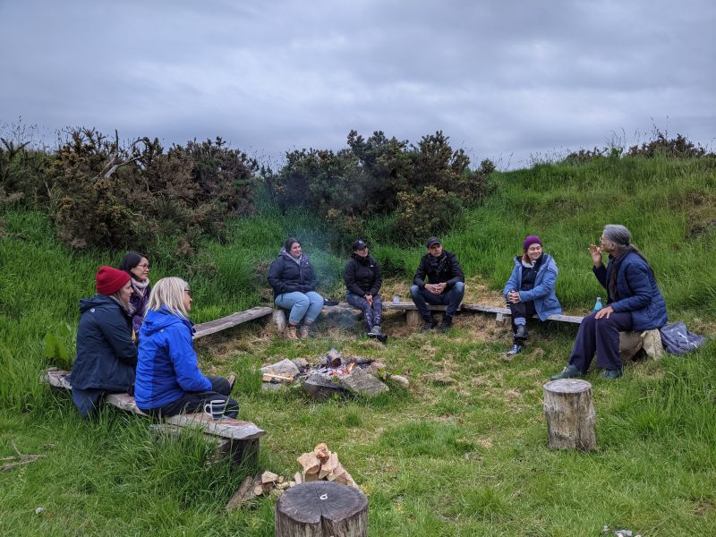 Storytelling around the campfire wild wellness retreat uk