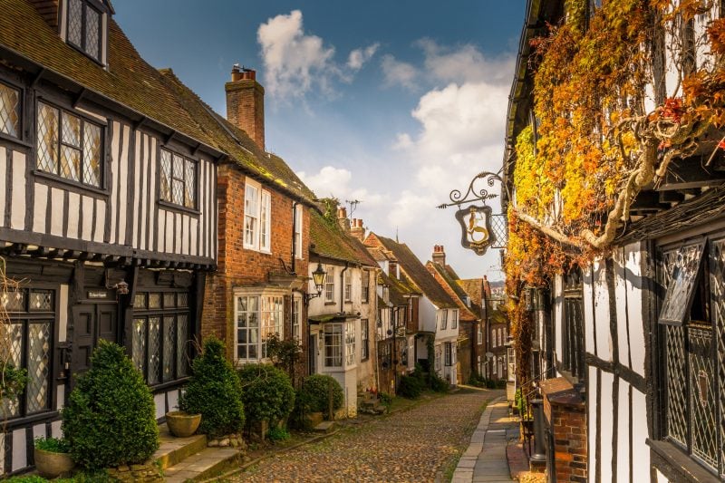 Old houses on a cobbled street