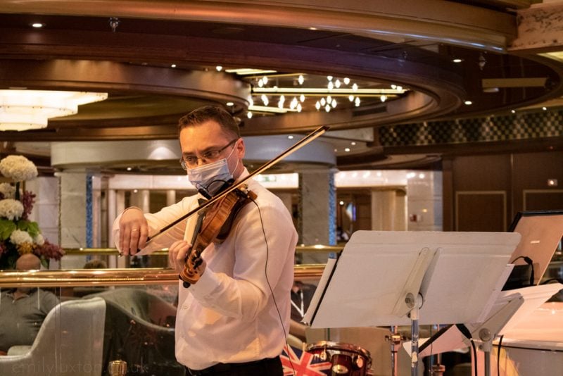 Violinist in the Piazza on the Regal Princess - entertainment for a sea day