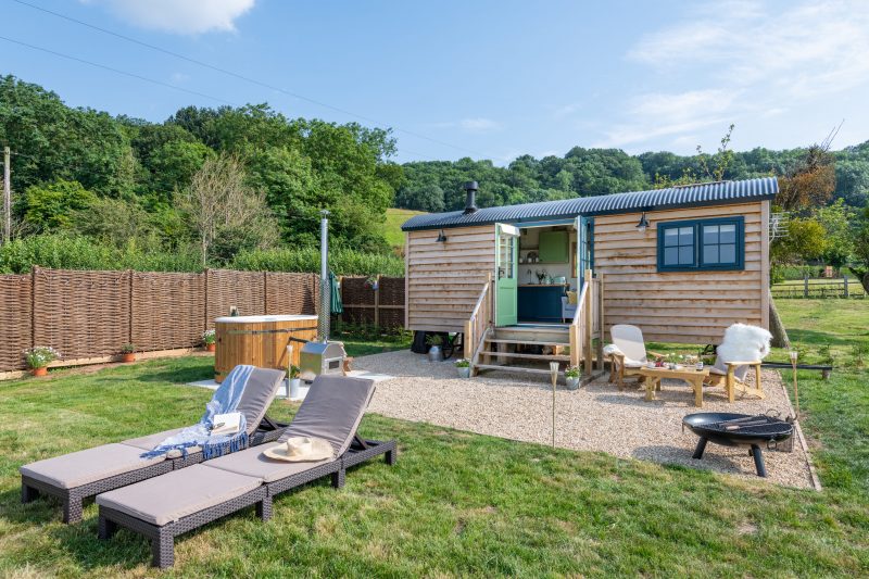 Shepherd's Hut glamping somerset