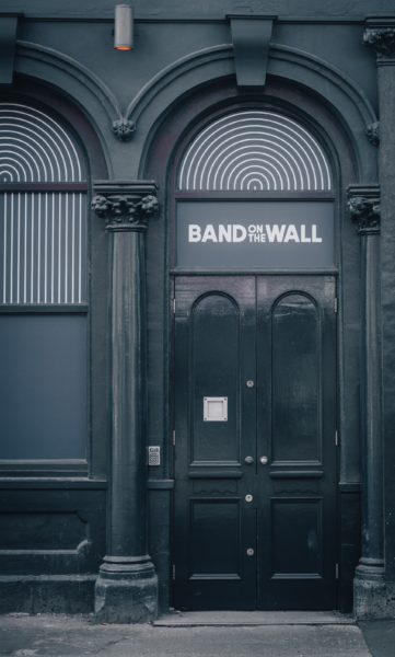 Entrance of the Band on the Wall concert venue in Manchester