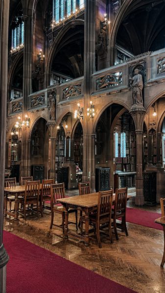 Mysterious gothic inside of John Rylands Library